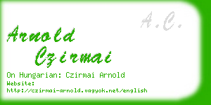 arnold czirmai business card
